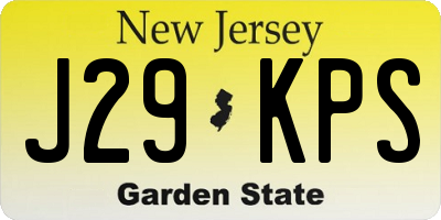 NJ license plate J29KPS