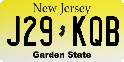 NJ license plate J29KQB