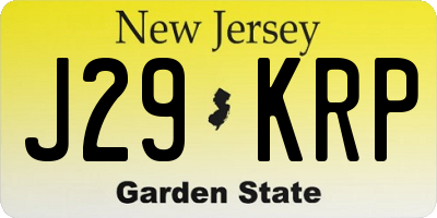 NJ license plate J29KRP