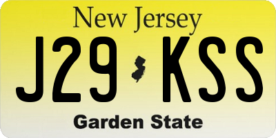 NJ license plate J29KSS