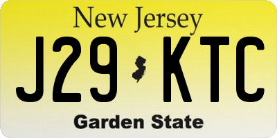 NJ license plate J29KTC