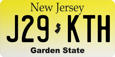 NJ license plate J29KTH