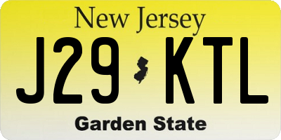 NJ license plate J29KTL