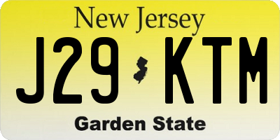 NJ license plate J29KTM