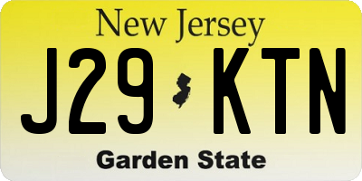 NJ license plate J29KTN