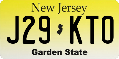 NJ license plate J29KTO