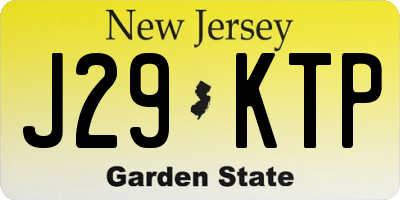 NJ license plate J29KTP