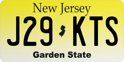 NJ license plate J29KTS