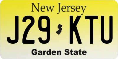 NJ license plate J29KTU