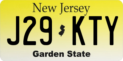 NJ license plate J29KTY