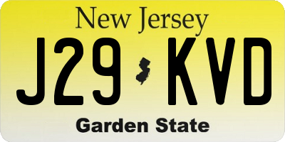 NJ license plate J29KVD