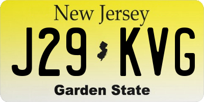 NJ license plate J29KVG