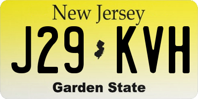 NJ license plate J29KVH