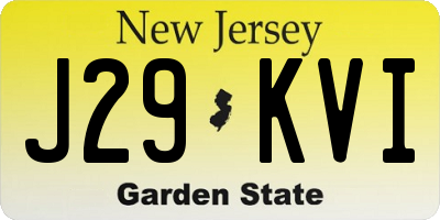NJ license plate J29KVI