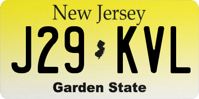 NJ license plate J29KVL