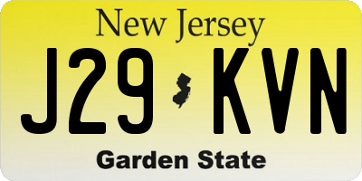 NJ license plate J29KVN