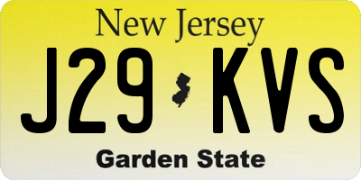 NJ license plate J29KVS
