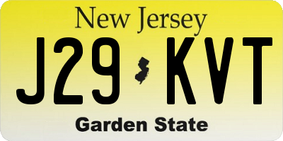 NJ license plate J29KVT