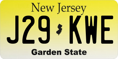 NJ license plate J29KWE