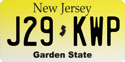 NJ license plate J29KWP