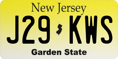 NJ license plate J29KWS
