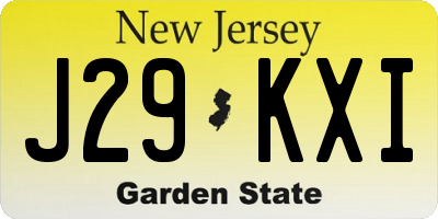 NJ license plate J29KXI