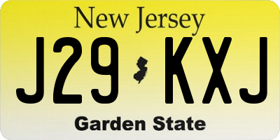 NJ license plate J29KXJ