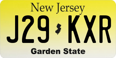 NJ license plate J29KXR