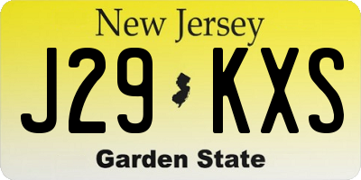 NJ license plate J29KXS