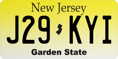 NJ license plate J29KYI