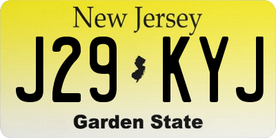 NJ license plate J29KYJ
