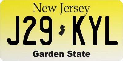 NJ license plate J29KYL