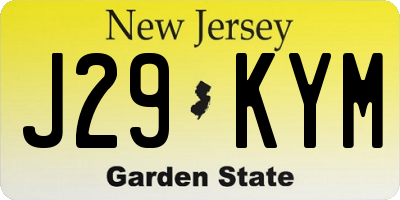 NJ license plate J29KYM