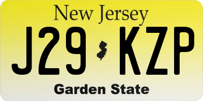 NJ license plate J29KZP
