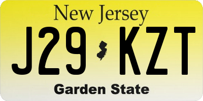 NJ license plate J29KZT