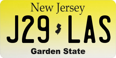 NJ license plate J29LAS