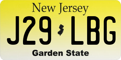 NJ license plate J29LBG