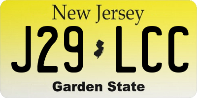 NJ license plate J29LCC
