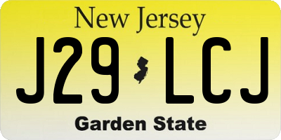 NJ license plate J29LCJ