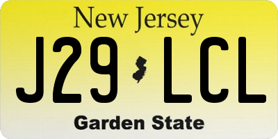 NJ license plate J29LCL