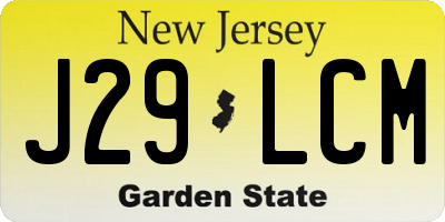 NJ license plate J29LCM