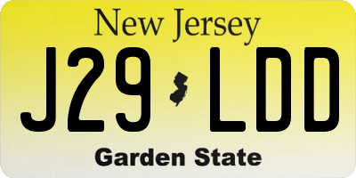 NJ license plate J29LDD
