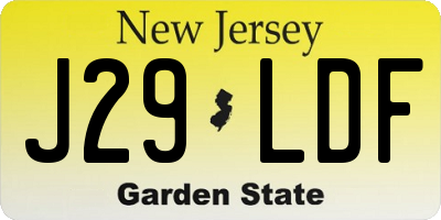 NJ license plate J29LDF