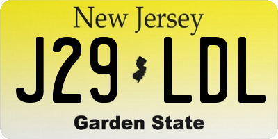 NJ license plate J29LDL