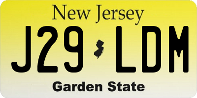 NJ license plate J29LDM