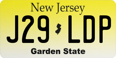 NJ license plate J29LDP