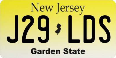 NJ license plate J29LDS