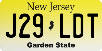 NJ license plate J29LDT