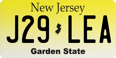 NJ license plate J29LEA