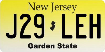 NJ license plate J29LEH